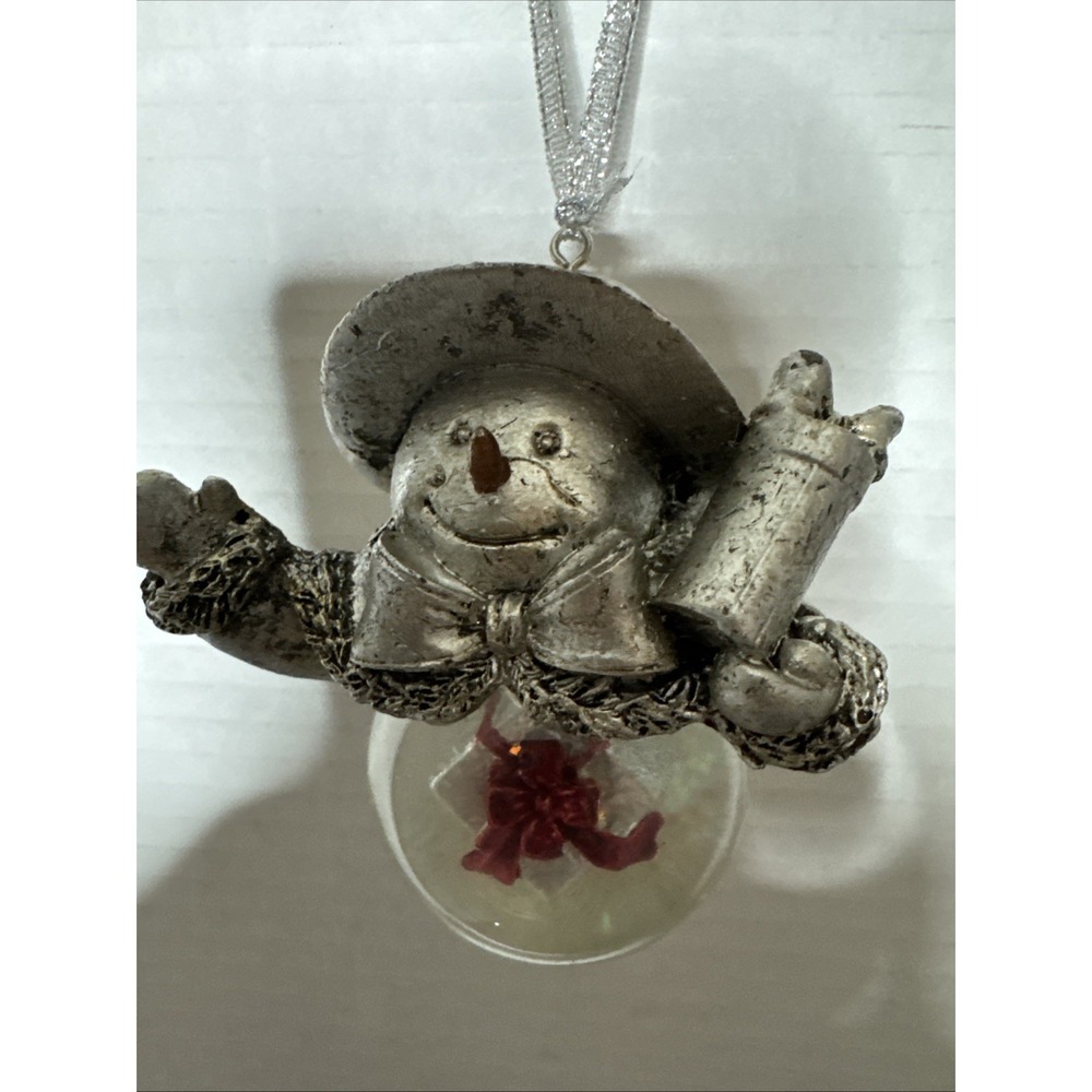 Towle Snowman Snow Globes Pewter Ornament‎ Holiday Christmas